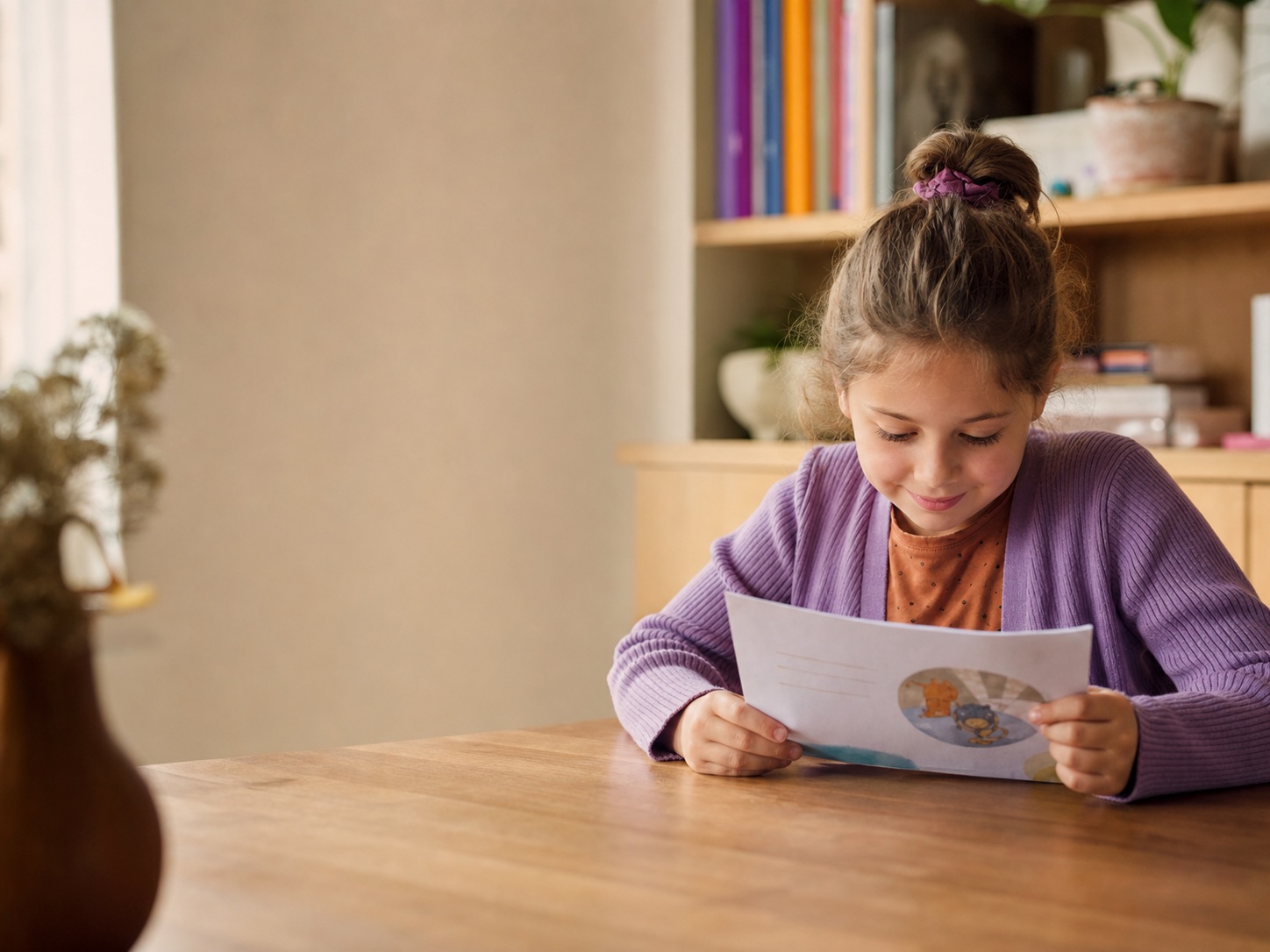 Kind dat met plezier een persoonlijk verhaal leest